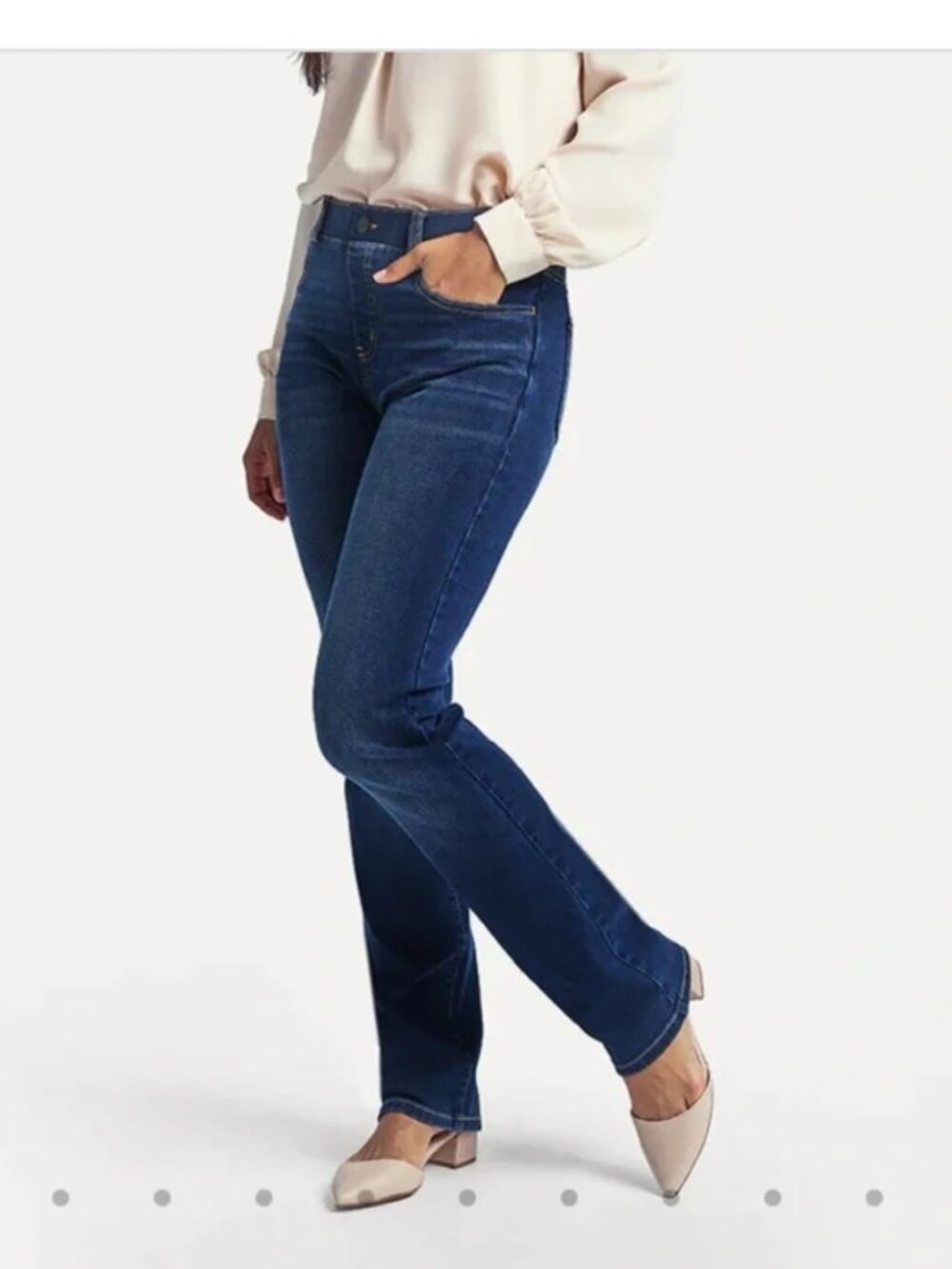 New Betabrand Dark Vintage Wash Straight 4 Pocket Yoga Denim Jeans Small Petite